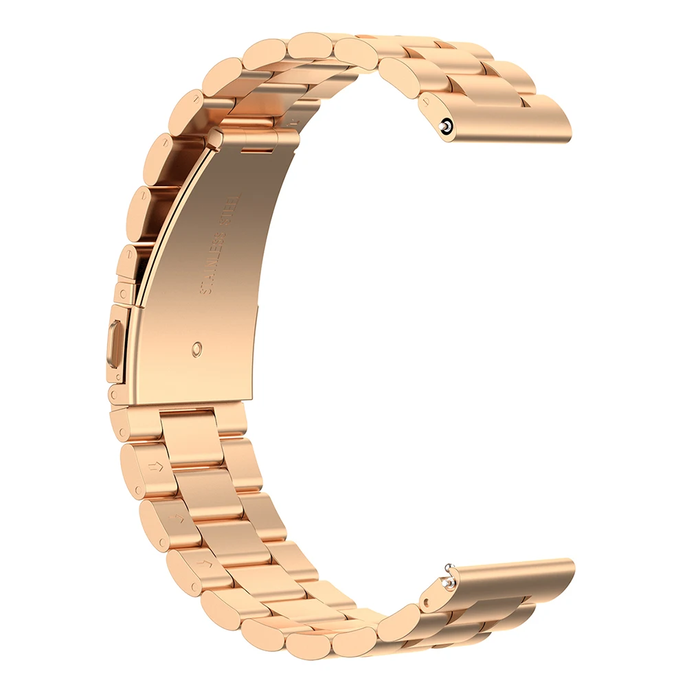 

3 Beads Stainless Steel Replacement Smart Watch Strap Watchband 22mm for Huawei Watch 3/Watch 3 Pro - Rose Gold