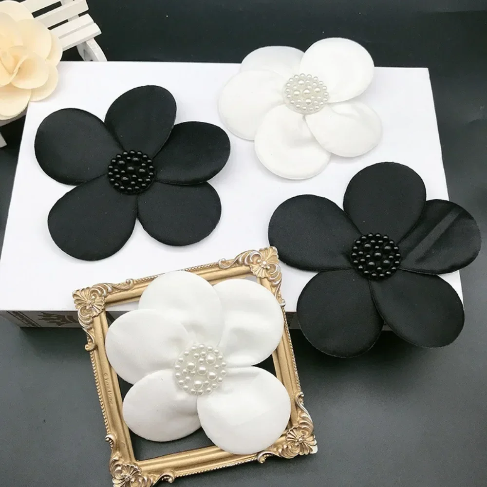 DIY 3D Beaded Applique Simplicity Flower Shape Cloth Stickers Detachable Imitation Pearl Beading Flower Clothing Accessories hw