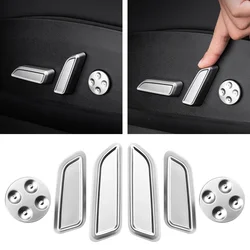 6 Pcs/set Car Seat Adjustment Button Cover Protector Decoration Trim Stickers for Tesla Model 3 Model Y 2016-2021 2022 2023