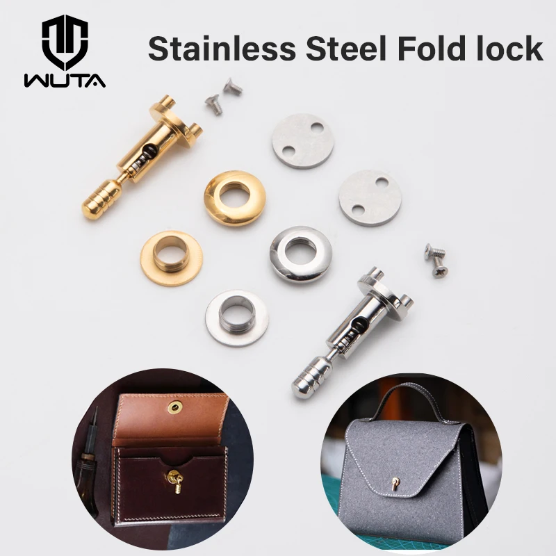 WUTA Stainless Steel DIY Bag Fold Lock Handbag Turn Twist Lock Buckle Leather Craft Hardware Bag Clasp Lock Durable Accessories