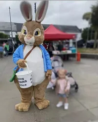 Easter Bunny Mascot Costume Anime Peter Rabbit Hare Cartoon Role Play Wearable Walking Mascots Halloween Carnival Stage Cosplay