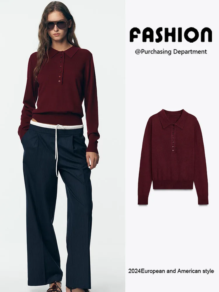 

Spring 2026 New Faionable Long Sve Knitted irt Women's Premium Quali Flat Needle Knitwear Ele Manner