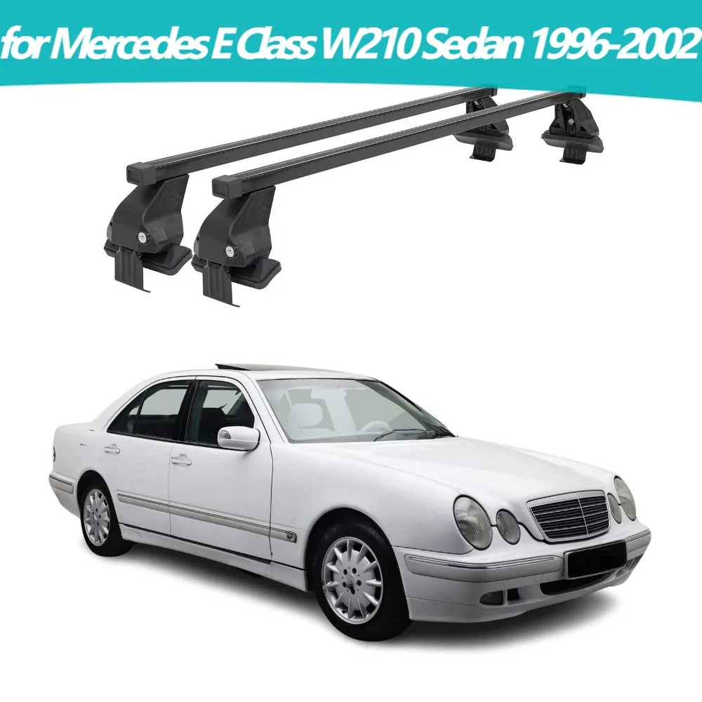Enhance the car's luggage carrying capacity,Smooth Roof Racks Cross Bars for Mercedes E Class W210 Sedan 1996-2002 Black