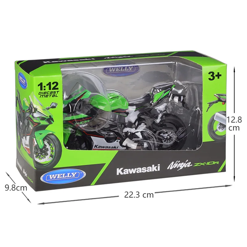 

WELLY Willie 1:12 Kawasaki Ninja 2021 Ninja ZX-10R Heavy Machine Simulation Alloy Motorcycle Model DIY Scene with Toy Handpiece
