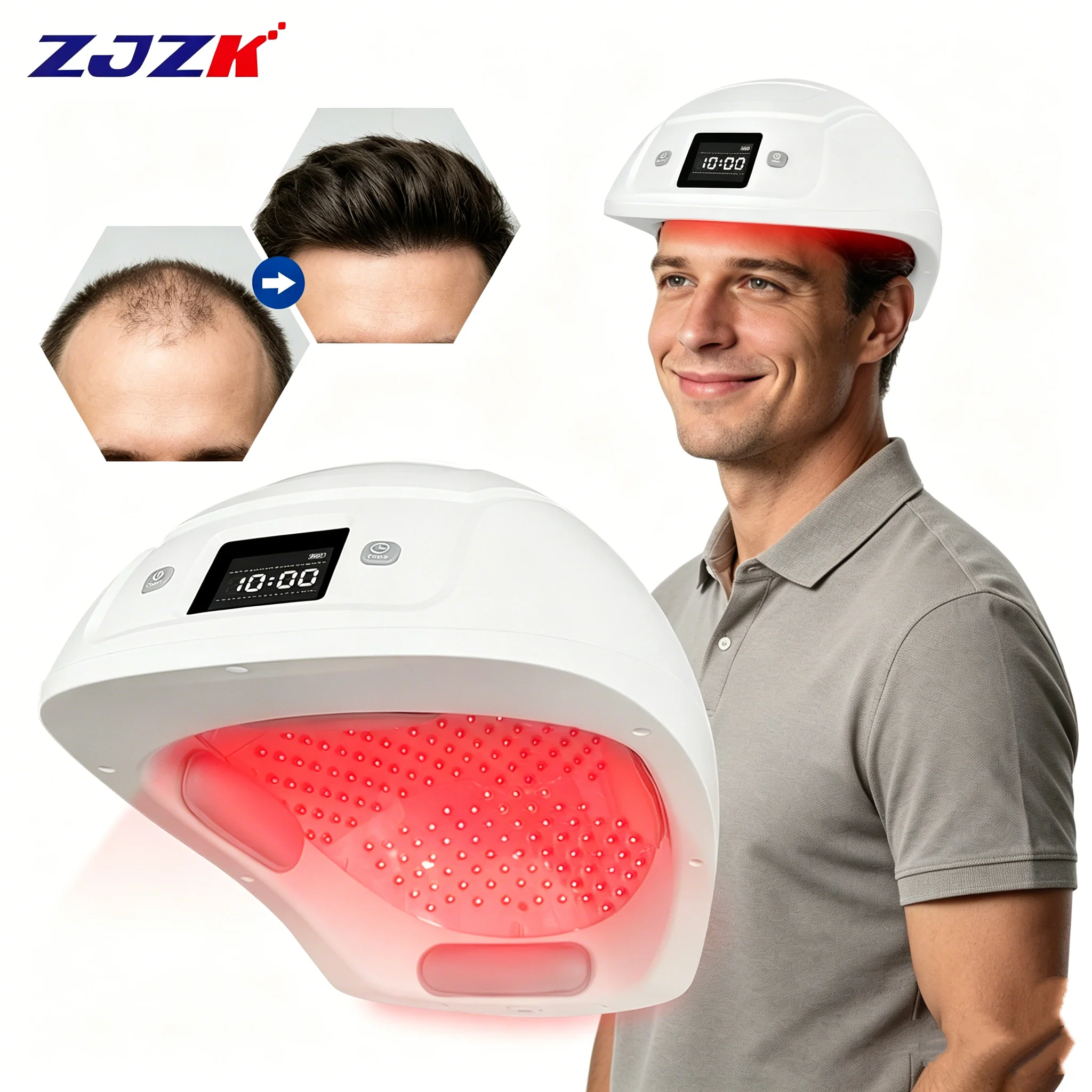 

NEWBest Hair Growth Helmet 650nm 448 Pcs Diodes Infrared Light Caps Effective Device for Hair Loss and Baldness TreatmenGOOD