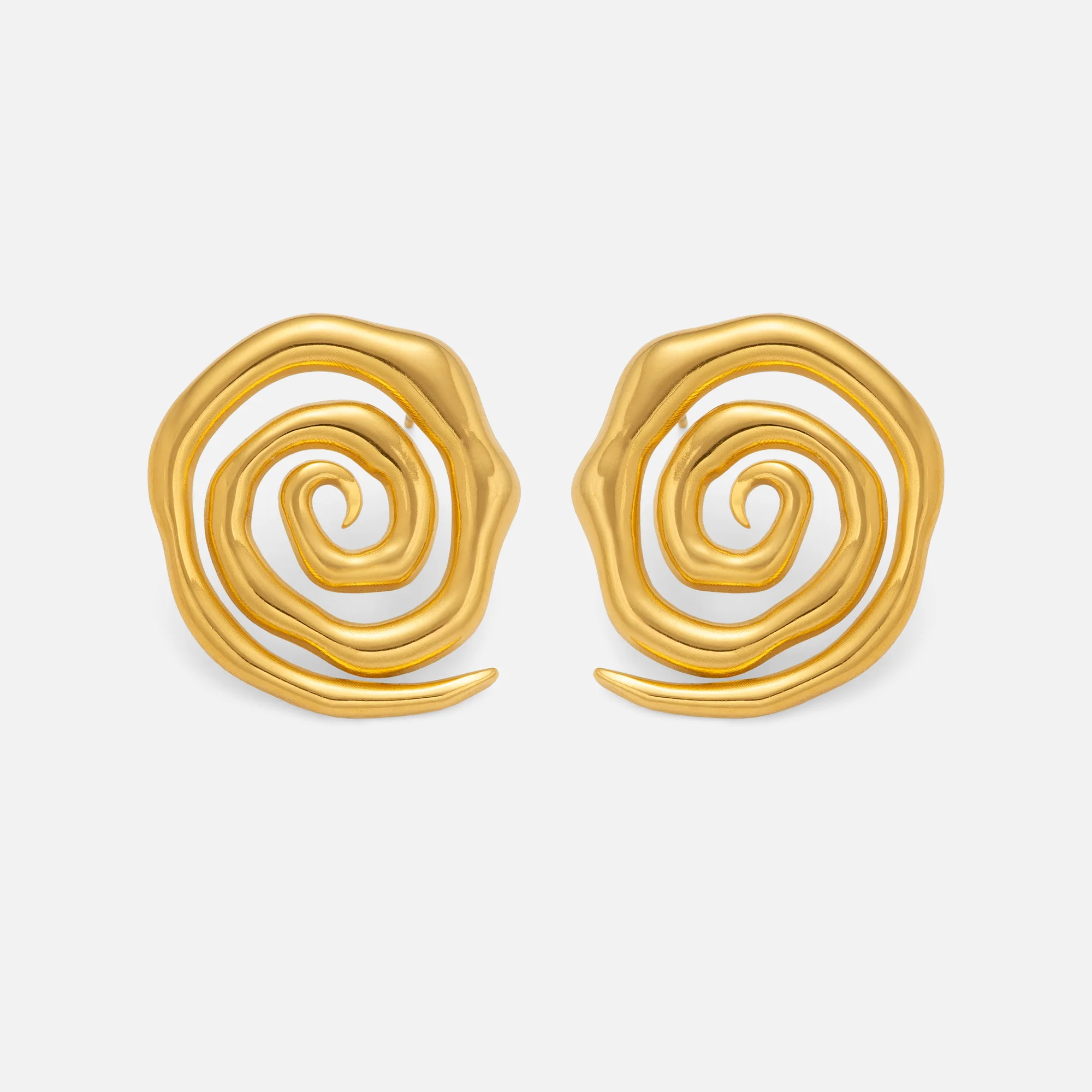 DASEIN Summer New Boho Vortex Super Shine Earrings INS 18k Gold Plated Hypoallergenic Stainless Steel Theater Props Jewelry
