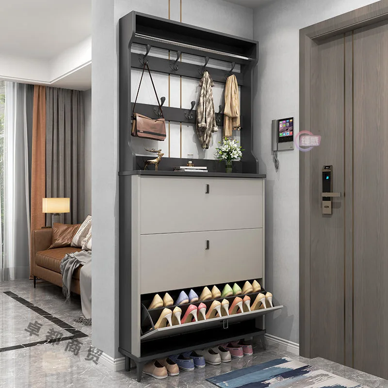 Shoe cabinet ultra-thin door entrance against the wall shoe rack tipping bucket entrance cabinet multi-functional multi-layer cl