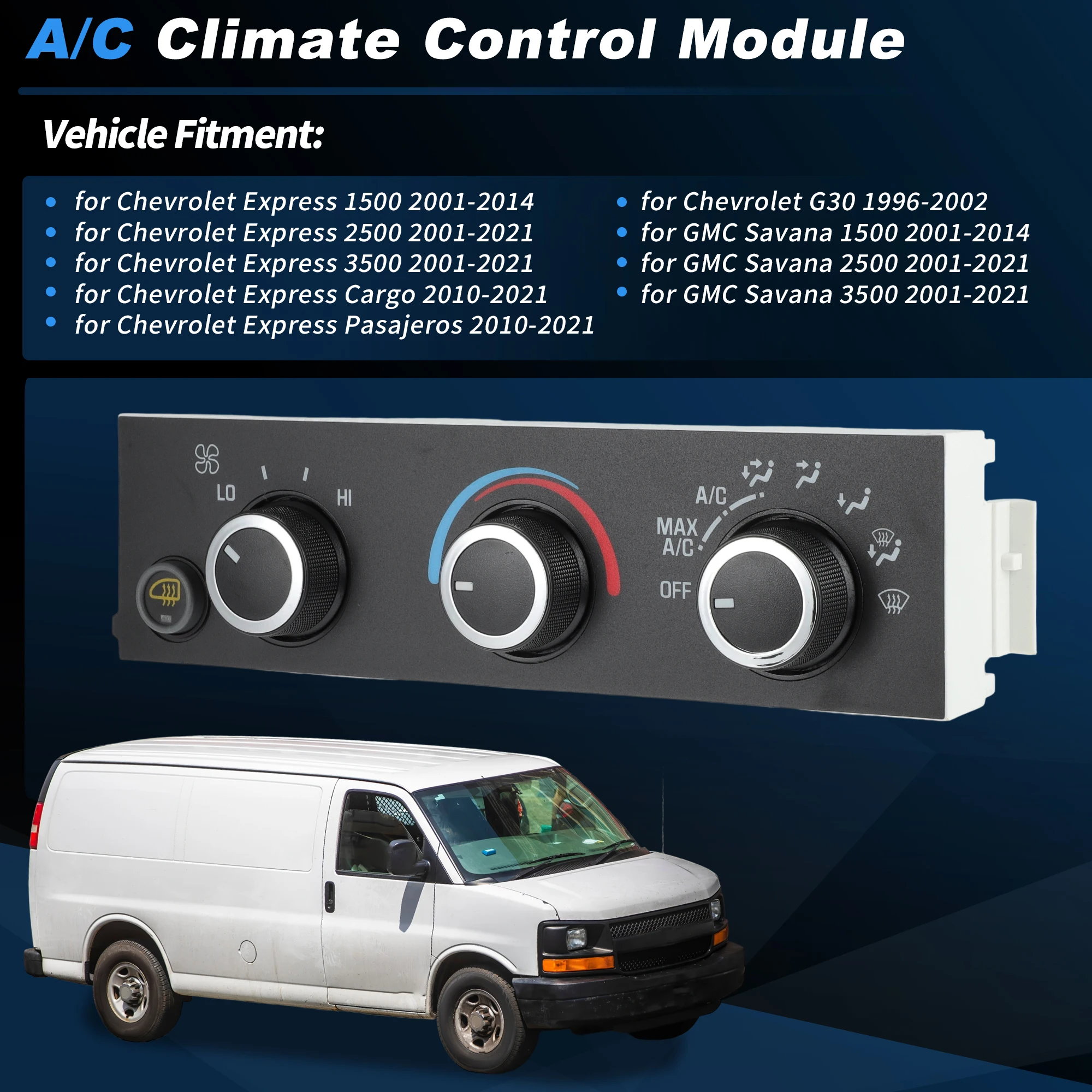 

Панель управления климат-контролем UXCELL A/C 599-294 для Chevrolet Express 2500 3500