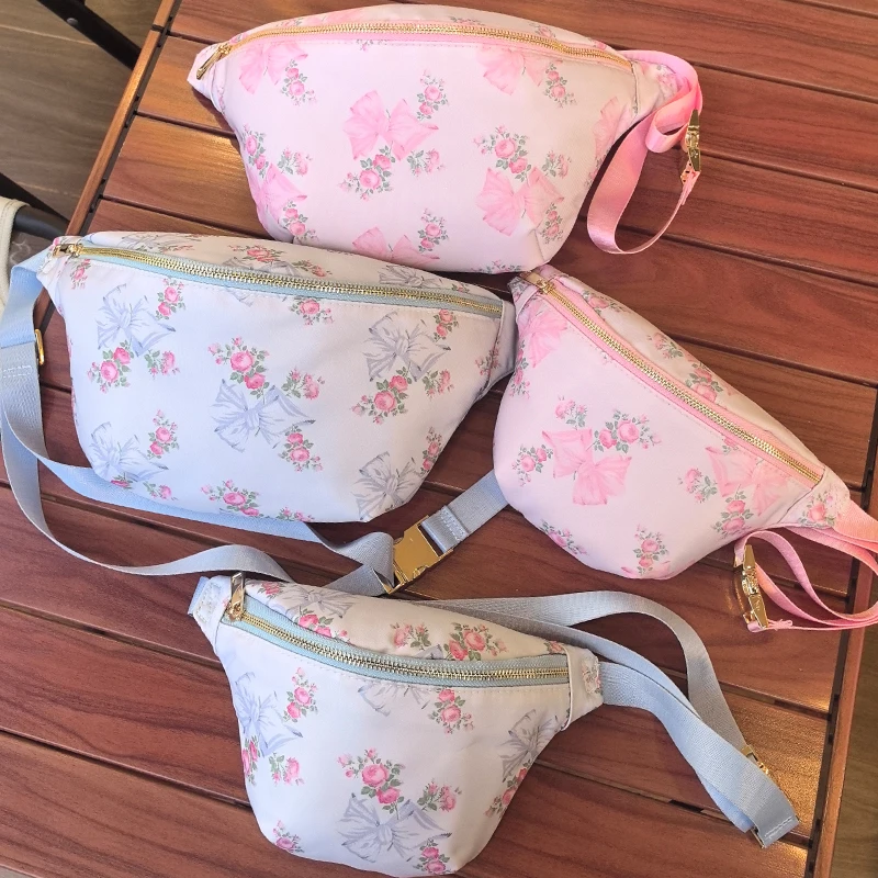 Bolsa de pecho de nailon de 2 tamaños, riñonera con patrón impreso de Color sólido a la moda para exteriores, bolsa impermeable para Fitness y