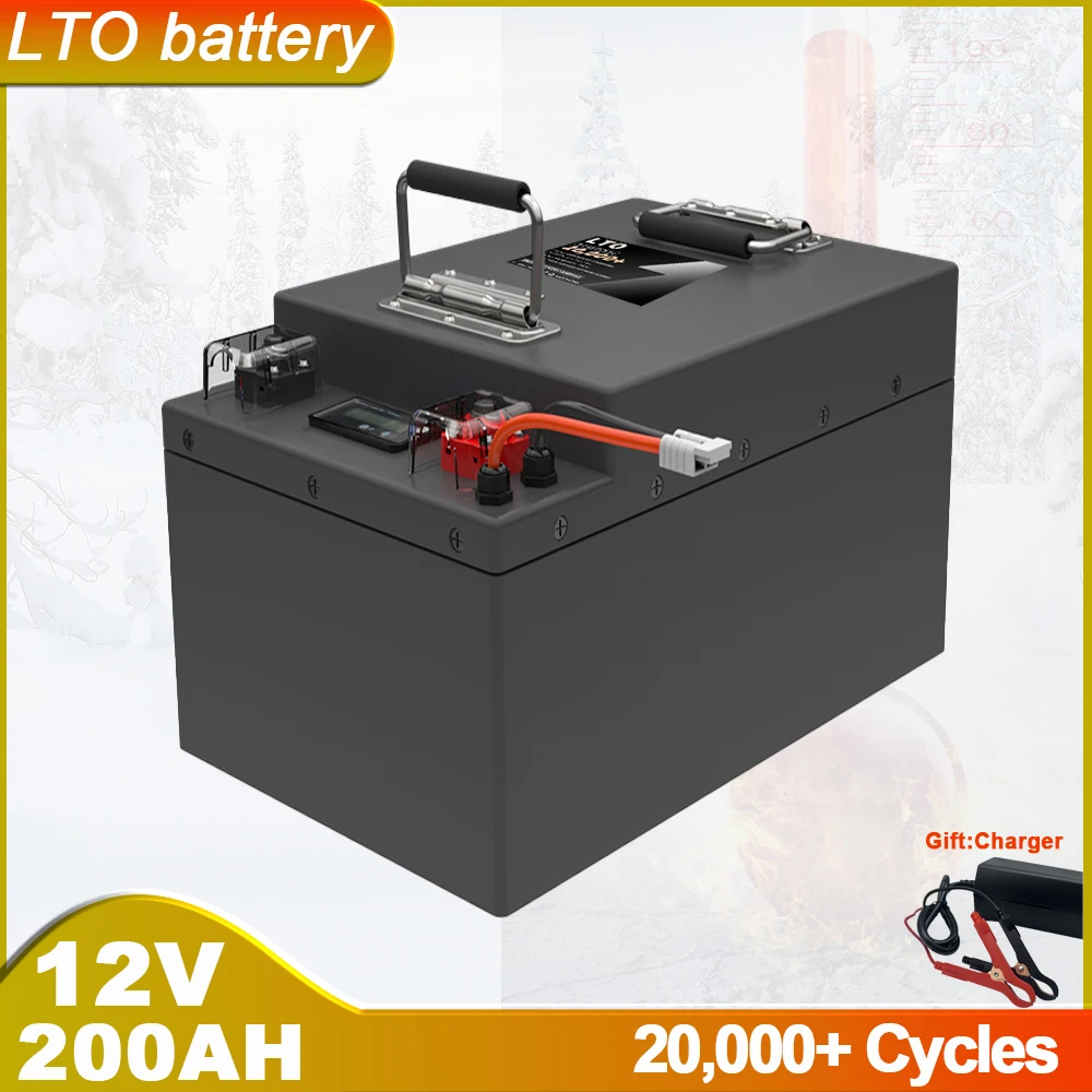 12V 200AH LTO แบตเตอรี่ลิเธียมไทแนตขนาดใหญ่เหมาะสำหรับตัวควบคุมมอเตอร์รถยนต์ไฟฟ้าระบบ RV ยานพาหนะ