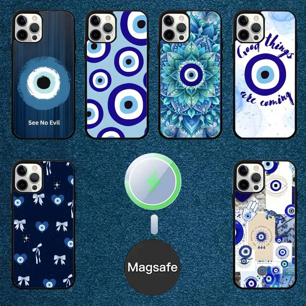

Lucky Blue Evil Eye Phone Case For iPhone 16,15,14,13,12,11,Plus,Pro,Max Mini Magsafe Magnetic Wireless Charging