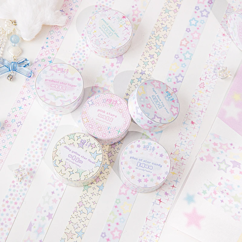 Cute Gradient Star Washi Tapes Decoration Scrapbooking Diary DIY Photocard Journal Masking Tape Stationery