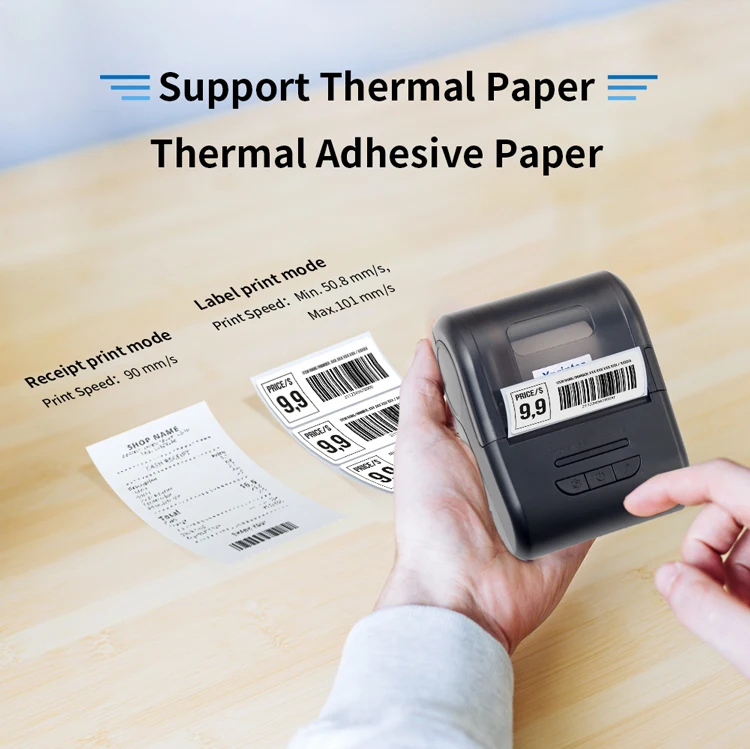 Portable Thermal Receipt Printer Mini Impresora Portatil 2Inch Portable Shipping Label Printer with Dual Duties Xprinter XP-P210