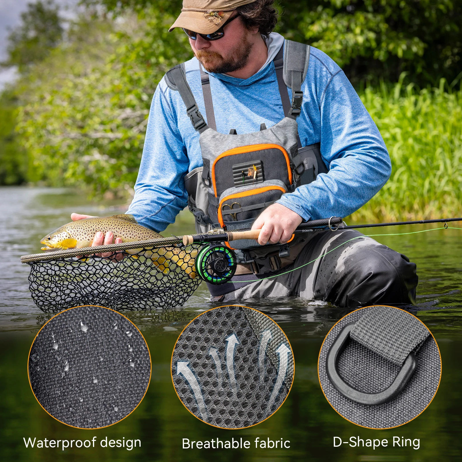 Fly Fishing Bag For Men and Women Fishing Chest Pack Fishing Tackle Boxes Storage Bags Outdoor Ultra Light Vest Fanny Packs 3