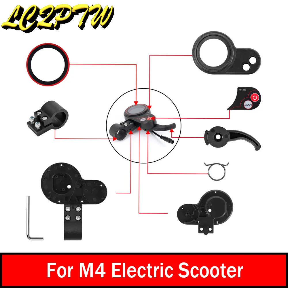 10 Inch E-Scooter Display Meter Housing TF-100 for Kugoo M4 for Zero 10x Electric Scooter TF-100 LCD Display Stickers Parts