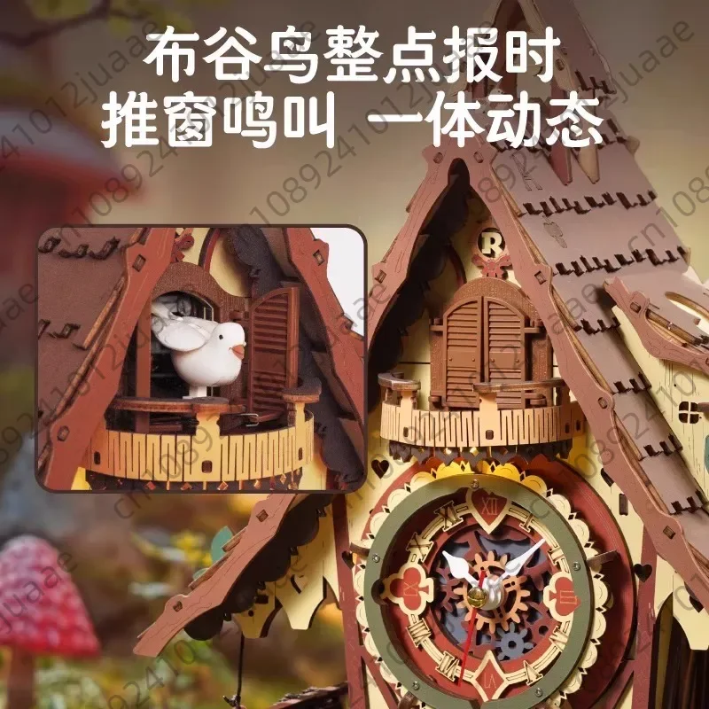 Cuckoo clock gift DIY handmade creative wooden assembly ornament model