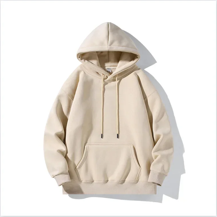 Fashionable and Cozy 2024 Hooded Sweatshirt for Men and Women in Solid Color with Fleece