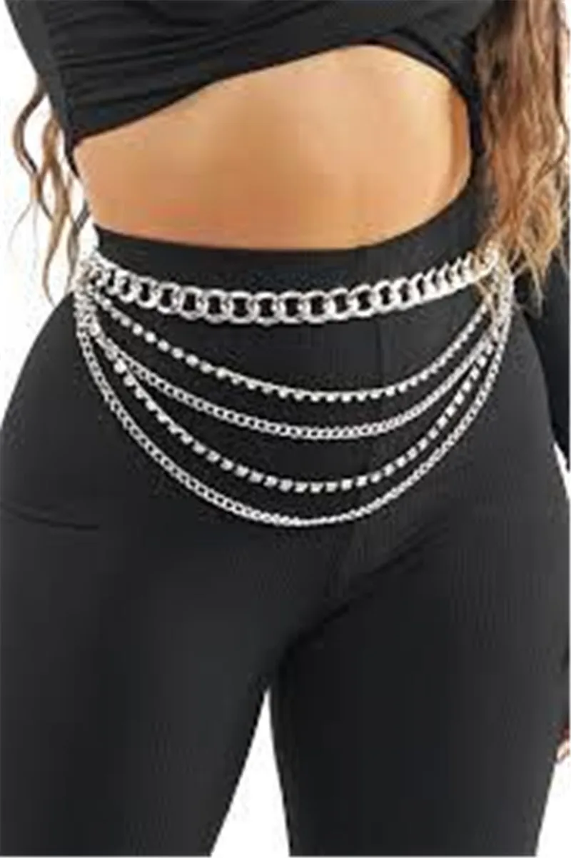 

Club multi-layer metal chain fashion personality ShanZuan diamond chain waist chain