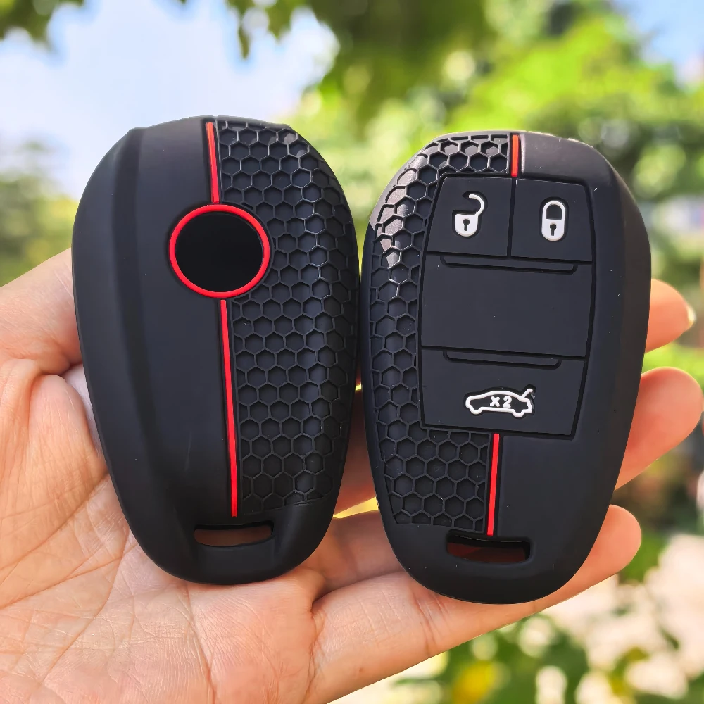 Funda de silicona para llave de coche de 3 botones para Alfa Romeo Stelvio Giulia 2017 2018, carcasa de mando a distancia, accesorios protectores de llave de piel