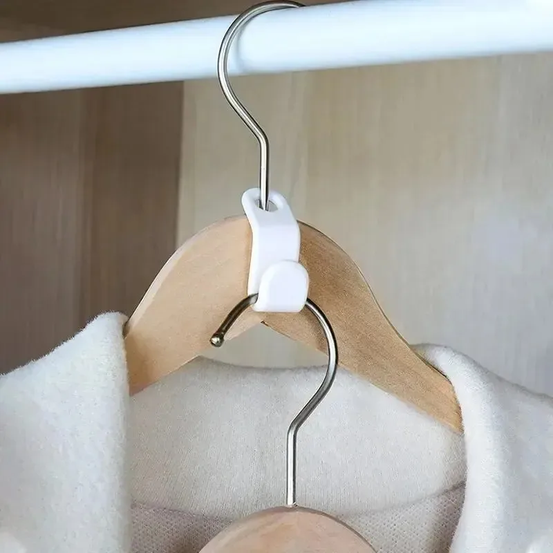 5/20/30/50/60pcs Plastics Hanger Connection Hook Stackable Space Saving Storage Multifunctional Hanging Clothes Rack