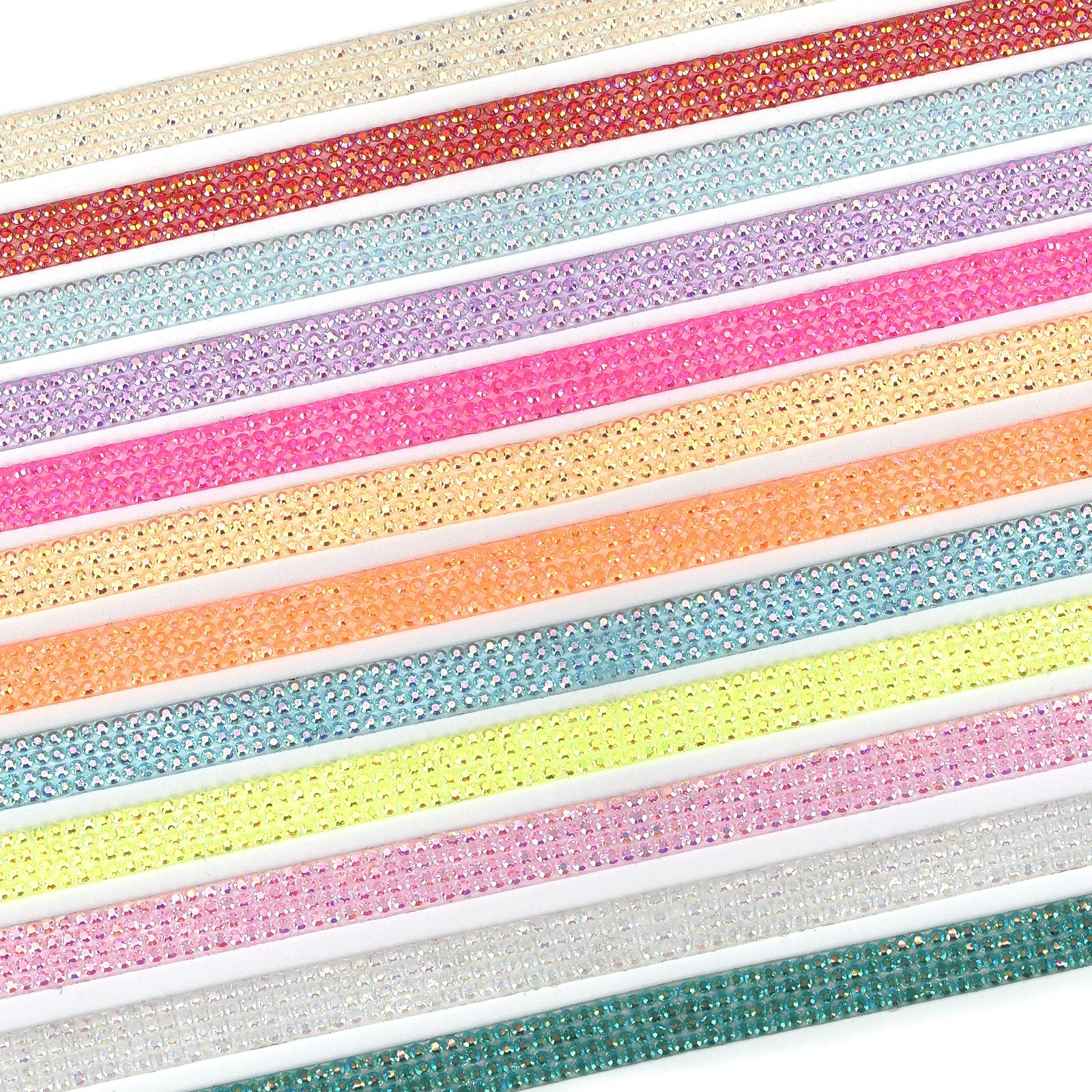 

New 91cm Back Self-Adhesive Rhinestone Sticker Ribbon Strip Jelly Color Diamond For Arts/Crafts DIY Event Car Phone Shoes Decor