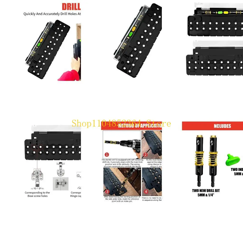

652F Hinge Guide Guide Guide Tool включает в себя автоматические выравнивания бит и организацию закрытого отсека