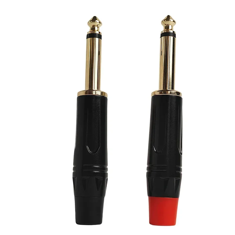 

4/10/20pcs 6.3MM MONO PLUG Gold RCA Plugs - Coaxial AV Audio Video Solder Connectors for Speaker Amplifier PC