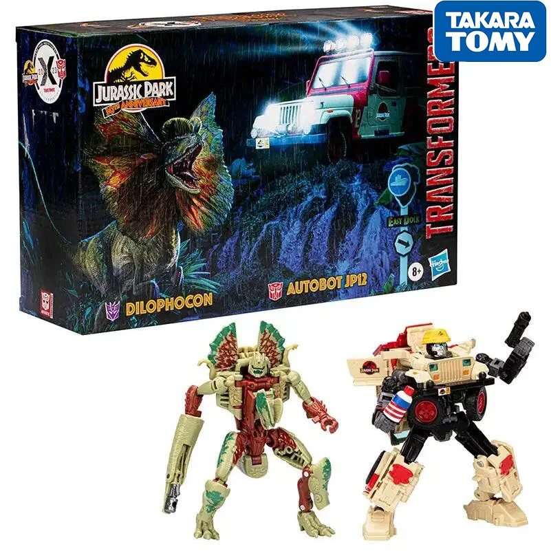 Transformers Collaborative Jurassic Park Transformers Dilophocon and Autobot Robot Anime Figure Action Model Toys Gift