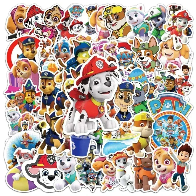 50 Stück sich nicht wiederholende verschiedene Cartoon-Anime-süße Paw Patrol DIY Kinder wasserdichte Aufkleber