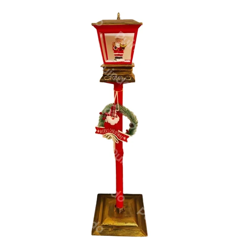 Best-selling Christmas Snow Street Lights, LED Lighting, Music Snowy Santa Claus Lantern Decoration Christmas Snow Street Lamp