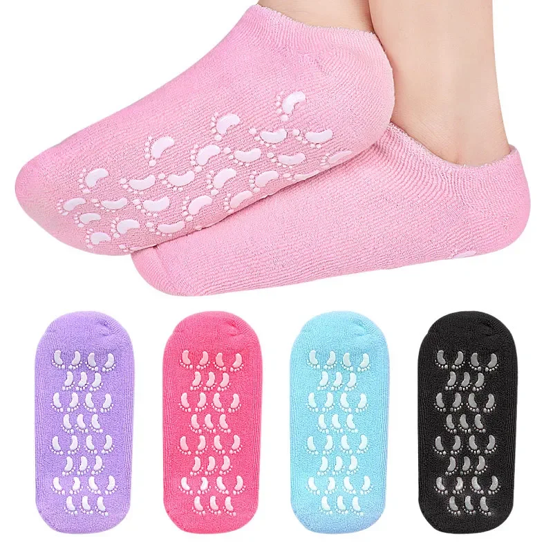 

2pc Foot Care Spa Moisturizing Gel Socks Exfoliating Dry Cracked Soft Skin Sock Pedicure Hard Heel skin Protector Repairing