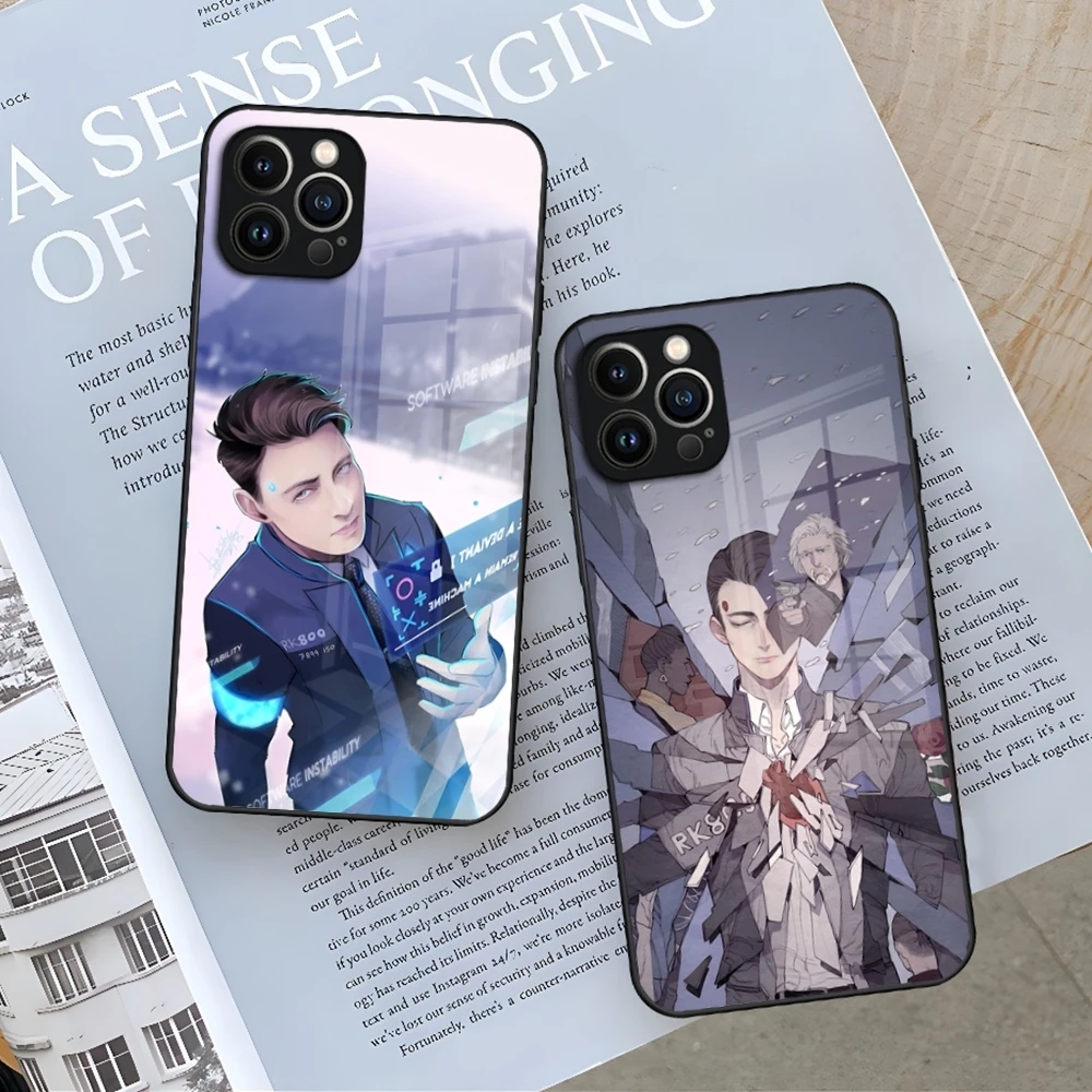 Coque de téléphone en verre Game Detroit Become Human pour iPhone 17 16 Air 15 14 12 11 13 Pro Max Mini X Xr Xs Se Plus