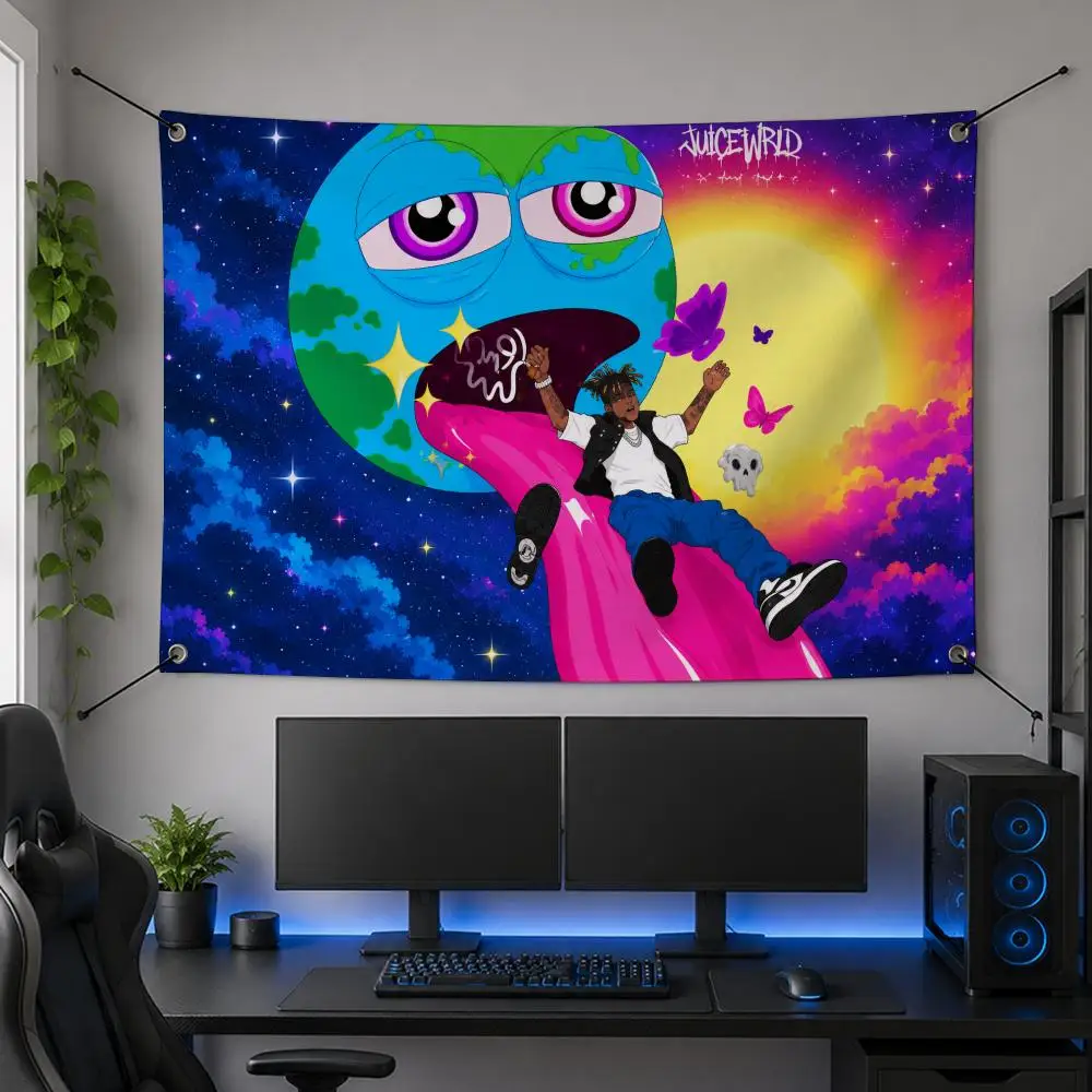 Music J-Juice WRLD-Goodbye Flags Flag Banner for Bedroom Dorm Party Home Living Room Game Room Gift