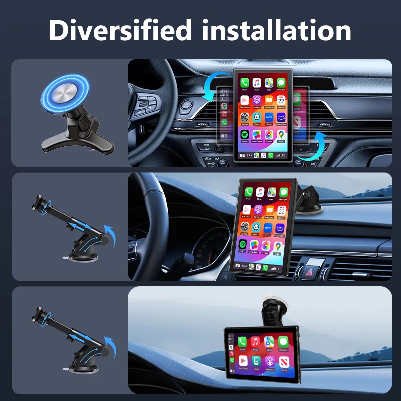 7/8 inch Wireless Carplay Screen Car Radio Car Radio MIrror Link Video Player Wireless Android Auto Portable Universal Touch