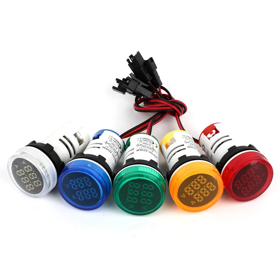 AD16-22 22MM LED Digital Display Voltage and Current Meter AC50~500V 0~100A Dual Display Multi Functional Digital Meter