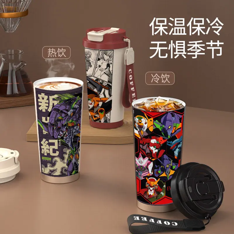 Neon Genesis Evangelion anime two-dimensional personality boys stainless steel thermos cup creative large-capacity water cup