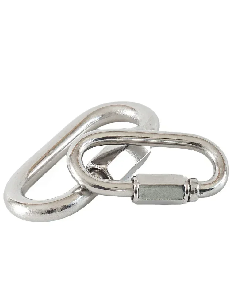 50pcs 304 Stainless Steel M3.5 M4 M5 M6Quick Screw Link Chain Fastener Hook Carabiner Repair Hiking Camping Quick Link Lock Ring