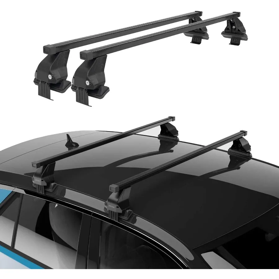

Roof Rack Cross Bars for Fusion 20132020 Lockable 110Lbs Steel Black 2Pcs Designed for Secure Cargo Carriers with Versatile St