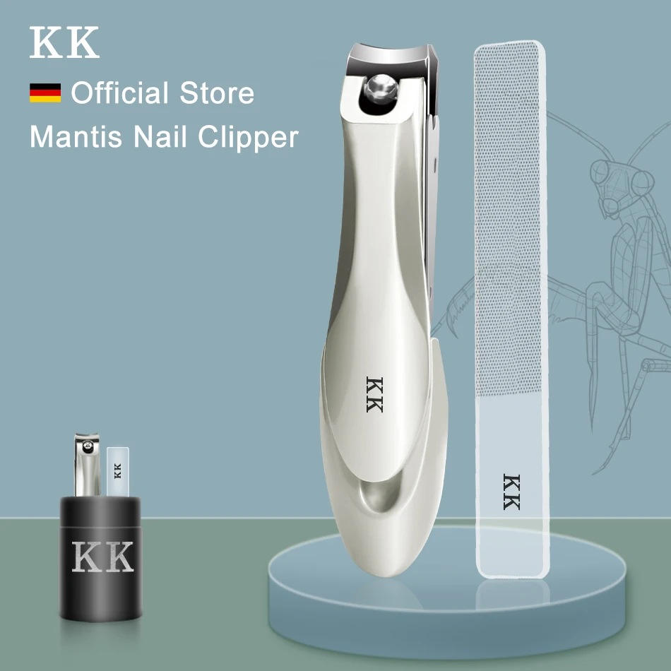 

KK Anti-Splash Nail Clippers Mantis Shape Stainless Steel Scissors Tools Nano Glass Nail File Manicure Tools Hand Care Foot Care