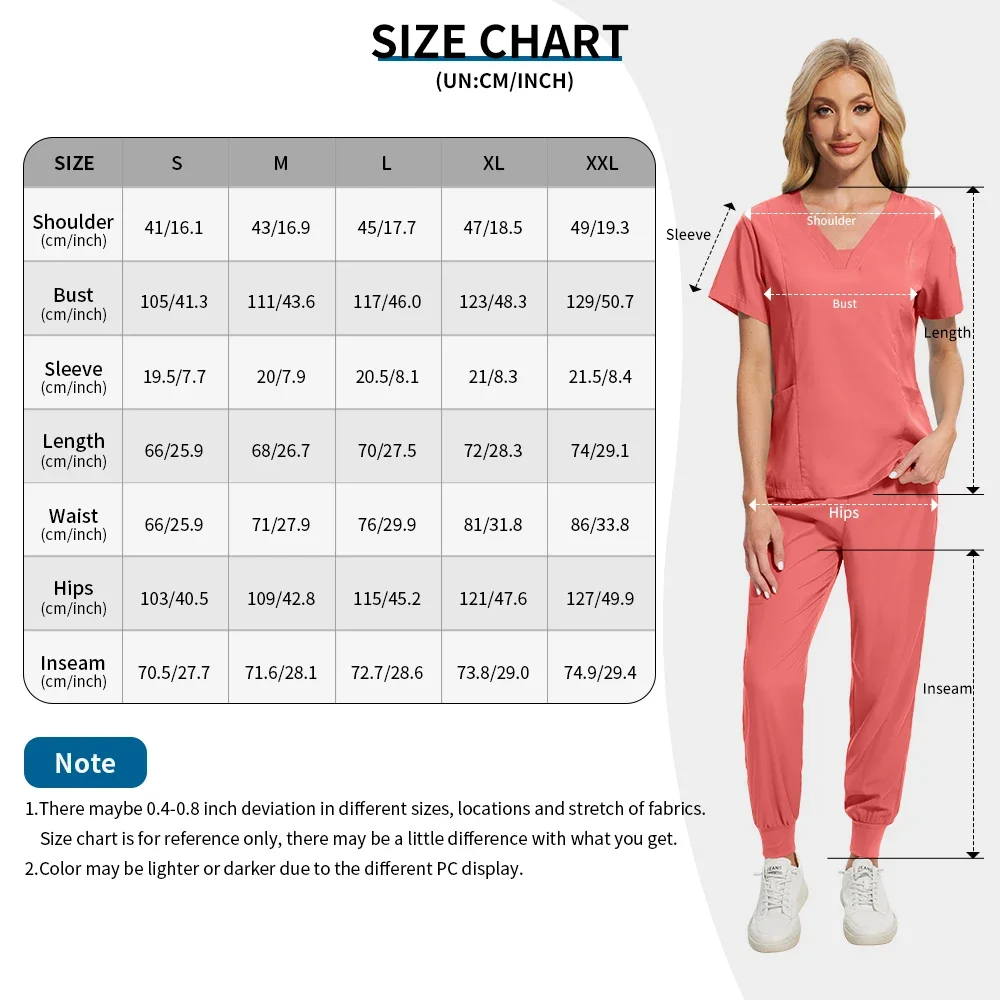 Multicolor Scrub Uniform Short Sleeve Tops+Pant Suits Nursing Uniform Women Pet Clinic Doctor Scrub Set Medical Surgery Workwear