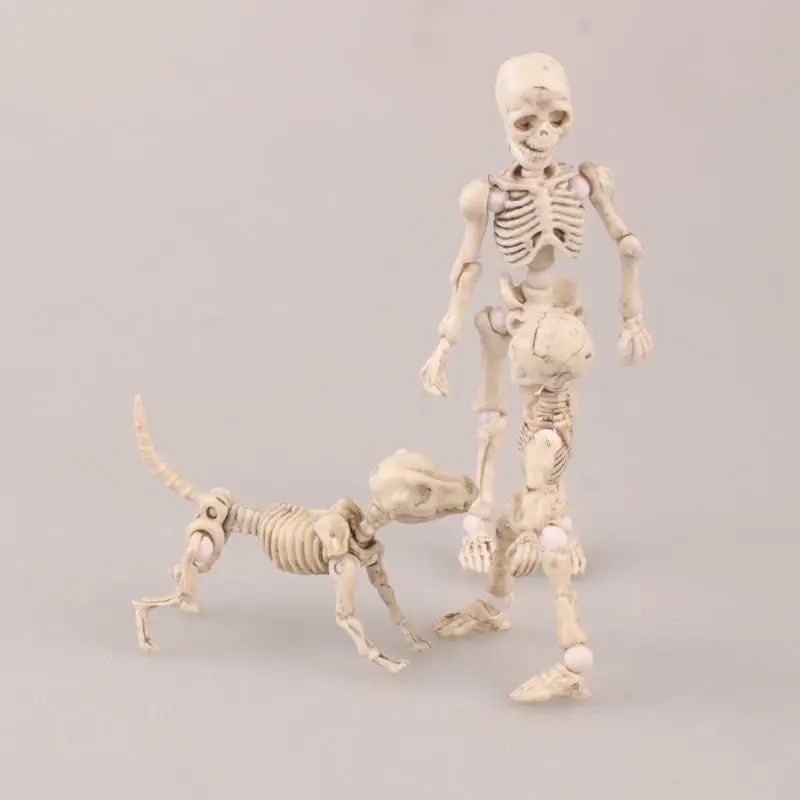 Leuke Fashion Design Mr. Bones Pose Skeleton Model met Hond Tafel Bureau Boek Mini Figuur kinderen Speelgoed Collectible Gift