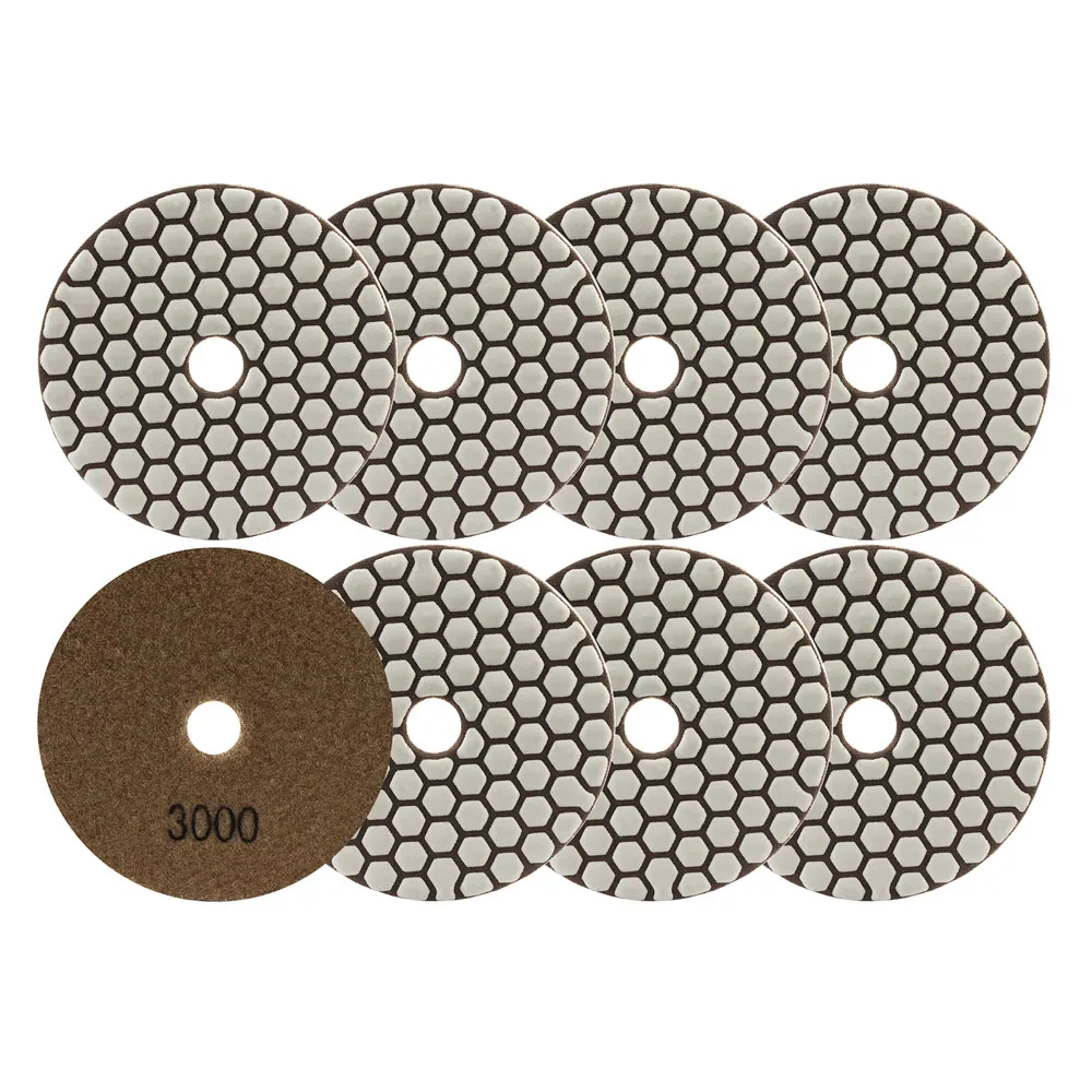 

LEKOMESH 8pcs Diamond Dry Polishing Pads Granite Marble Sanding Disc Ceramic Stone 100mm/4'' #3000 Polisher Grinding Plate