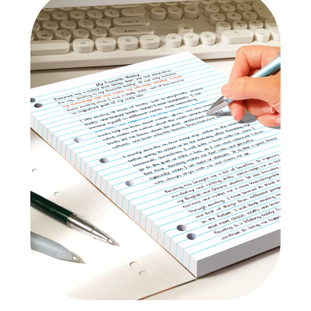 For Sijin A4 Ruled Study Pad Thickened Paper Tearable Office School Supply Draft Book Smooth Writing Sheets