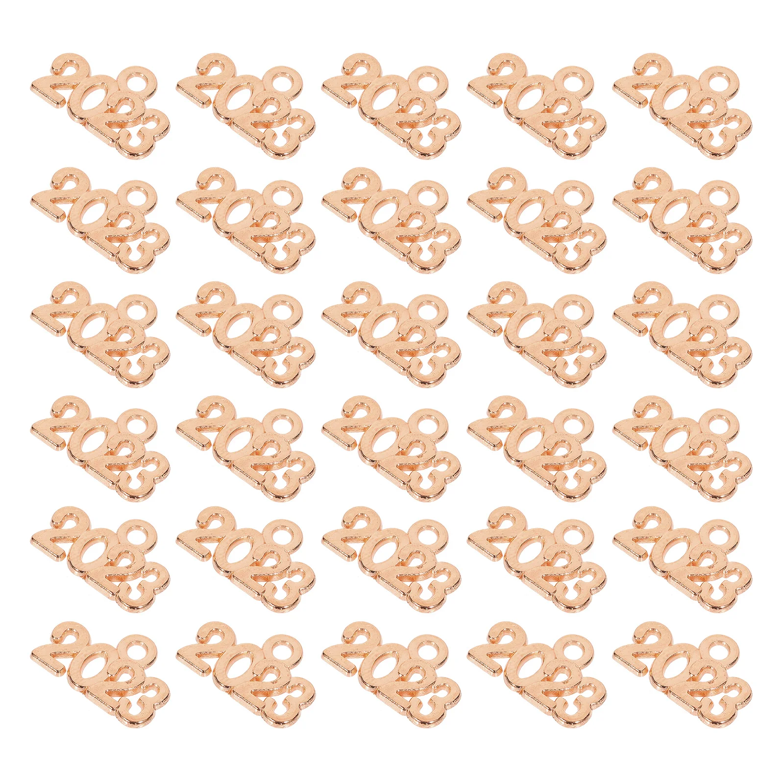 

100 Pcs Key Chain Digital Pendant Number Beads Gold Plated Zinc Alloy Jewelry Making Charms