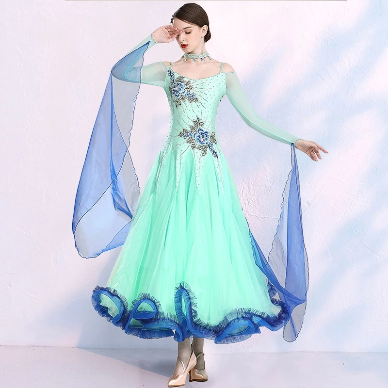 

Modern Dance Dress New Ballroom Dance Competition Performance Waltz Dance Ballroom Big Swing Dress For Women's