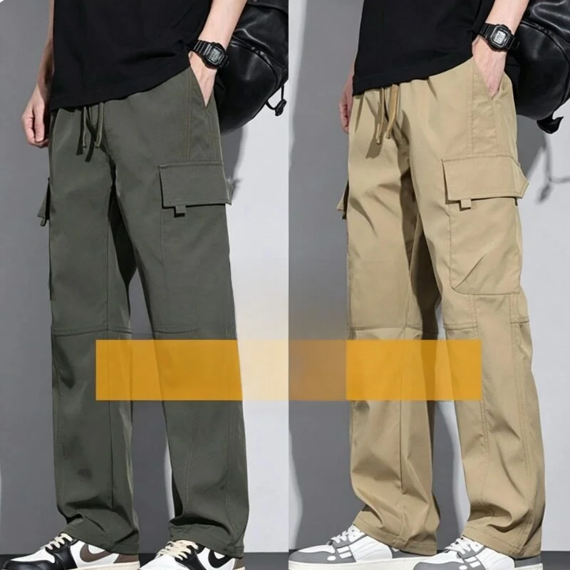 Retro American Work Pants Men's Loose Straight Leg Casual Trousers Wear Resistant Anti-Tear Labor Protection Long Trousers