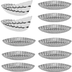 5/10/15pcs Mini Cake Tart Mold Aluminum Boat Shape Mousse Dessert Cupcake Pudding Mould for Kitchen Pastry Baking Accessories