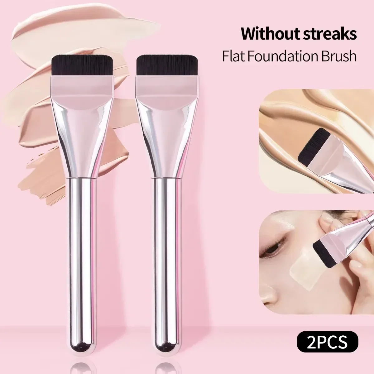 1-10Pcs Multi-Use Foundation Ultra-Fine, Hypoallergenic Nylon Bristle Oval Foundation Brush - Perfect for Face Contouring C697