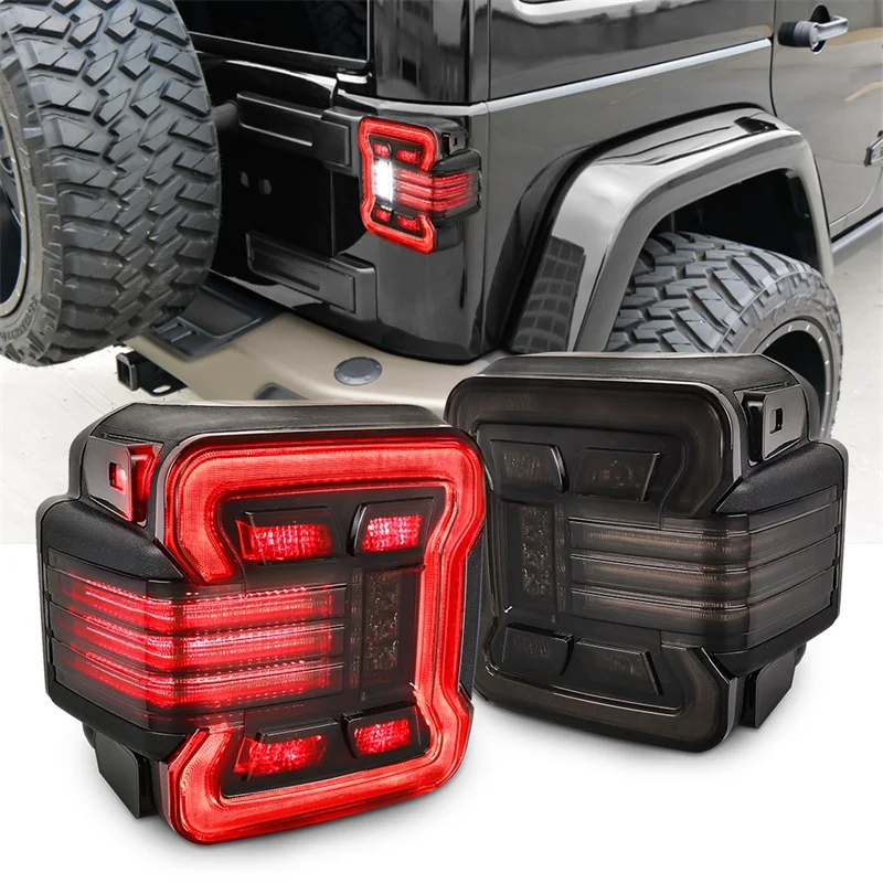 

OVOVS with Running & Brake & Turn Signal & Reverse Light LED Tail Lights Rear light Fit for Jeep Wrangler JK JKU 2007-2018