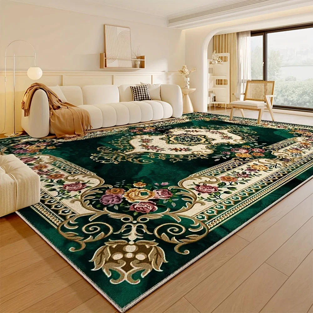 Velvet/Decorative/Machine Washable Area Rug, South Seas Style, Bohemian, Cream Style for Dining Room, Game Room, Colorful Leisur
